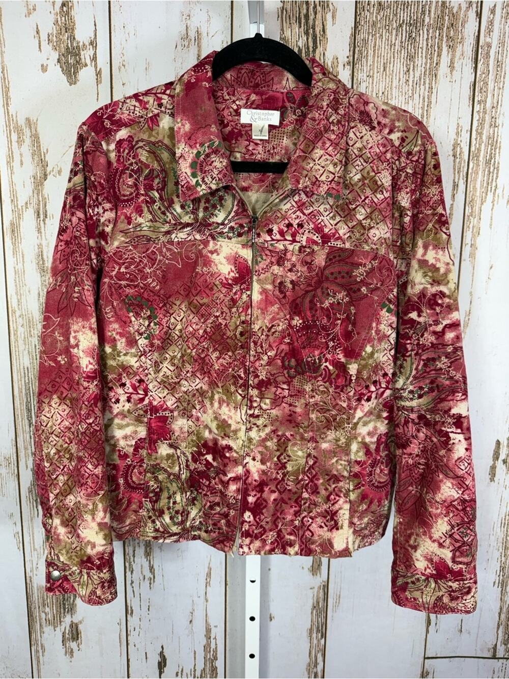 Christopher & Banks, Floral Corduroy Jacket. Size XL. In excellent condition!